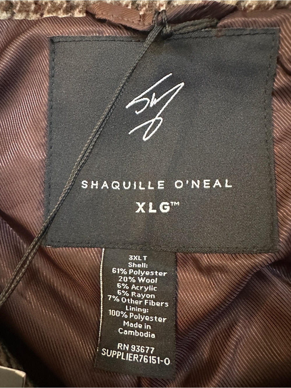 Shaquille O'Neal 20% Wool Midweight Car Coat Men’s Size 3XLT Multicoloured - Picture 3 of 12